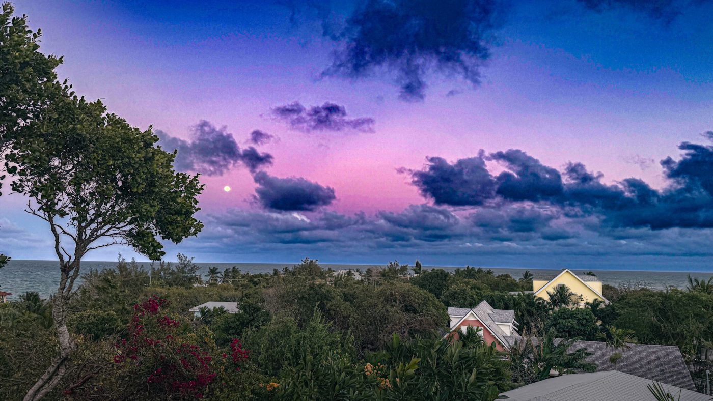 Moonrise over the Atlantic &mdash; The View from Horizons, 80 Feet Above Nassau's Eastern Shore